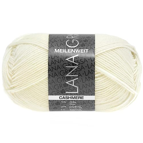 Lana Grossa Meilenweit 50 Cashmere 001 Rohweiß 50g von Lana Grossa