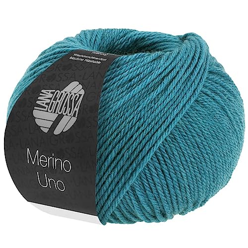 LANA GROSSA Merino Uno | Klassische Merinowolle mit Superwash-Ausrüstung | Handstrickgarn aus 100% Schurwolle (Merino) | 50g Wolle zum Stricken & Häkeln | 125m Garn von Lana Grossa