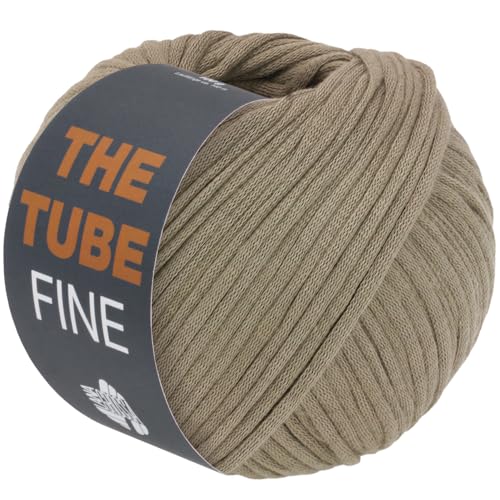 LANA GROSSA The Tube Fine | Dünnes, gefülltes Baumwollschlauchbändchen - ideal für Dekoartikel & Taschen | Handstrickgarn aus Baumwolle & Polyamid | 100g Wolle zum Stricken & Häkeln | 140m Garn von Lana Grossa