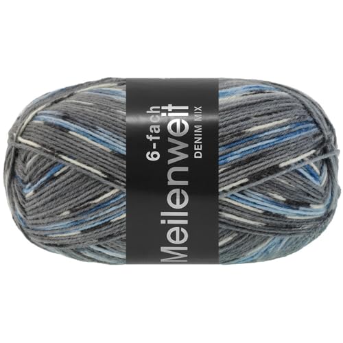 MEILENWEIT 6-fach 150g SPEZIAL print 9628 - Denim Mix von Lana Grossa