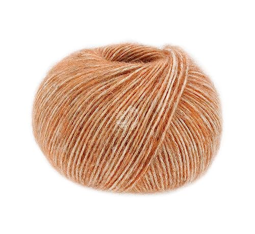 LANA GROSSA Natural Alpaca Pelo | Flauschige Netzgarnstruktur aus Baumwolle gefüllt mit Baby Alpakafasern und Merino Schurwolle | 50g Wolle zum Stricken & Häkeln | 125m Garn von Lana Grossa