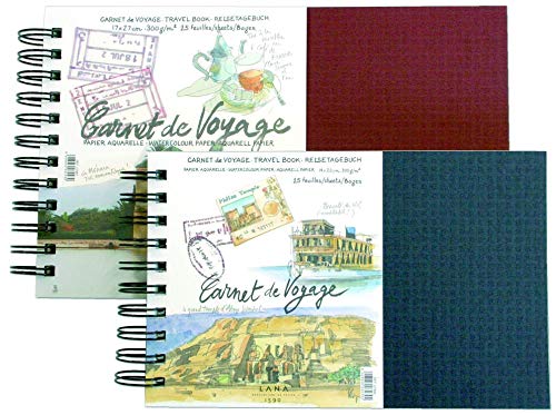 Lana Aquarellbuch Carnet de Voyage 17x27cm 300g/m² 25 Bogen Einband: rot von LANA