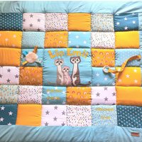 Baby Blanket, Quilt, Patchworkdecke, Krabbeldecke, Kinderdecke Erdmänchen Sofort Lieferbar Änderungen Ohne Aufpreis von LanaBW