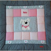 Baby Blanket, Quilt, Patchworkdecke, Krabbeldecke, Kinderdecke "Hund" von LanaBW