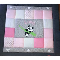 Baby Blanket, Quilt, Patchworkdecke, Krabbeldecke, Kinderdecke "Panda" Sofort Lieferbar Änderungen Ohne Aufpreis von LanaBW