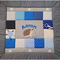 Erlebnissdecke, Krabbeldecke, Kinderdecke, Patchworkdecke Igel Erlebnissdecke, Krabbeldecke, Kinderdecke, Patchworkdecke Igel von LanaBW