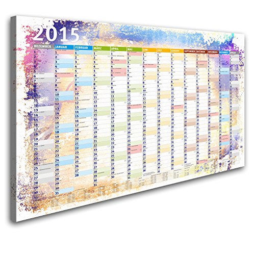 LANA KK - Kalender 2015 Color - edel Leinwand Bild Jahresplaner Design Kalender, fertig gerahmt in 100x70 cm von LANA KK
