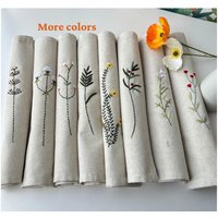 Gestickte Rustikale Leinen Tischsets, Personalisierte Blumen Hand Bestickte Waschbare Tischsets Rechteckig, Boho Wohnkultur von LanahomeCraft