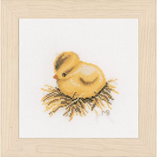 Lanarte Kreuzstich Stickpackungen, Deko Bild im Kreuzstich Set vorgedruckt mit Stickbild auf 100% Baumwoll Stoff und Stickgarn, Stickvorlagen 13 x 13 cm mit Anleitung, Chick, Lanarte Kreuzstich Stickpackungen, Deko Bild im Kreuzstich Set vorgedruckt mit Stickbild auf 100% Baumwoll Stoff und Stickgarn, Stickvorlagen 13 x 13 cm mit Anleitung, Chick, von Lanarte