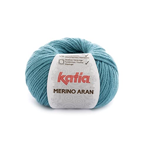 Lanas Katia Merino Aran Strickgarn, Türkis, Cod. 73 von Lanas Katia