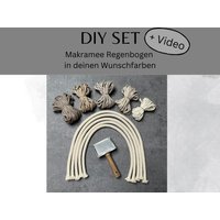 Diy-Set Makramee Regenbogen in Wunschfarben - Geschenk Schwangerschaft-Babyparty-Babyshower-Schwangere-Bastelset Anfänger-Boho Natur Beige Diy-Set Makramee Regenbogen in Wunschfarben - Geschenk Schwangerschaft-Babyparty-Babyshower-Schwangere-Bastelset Anfänger-Boho Natur Beige von LanasWollstuecke