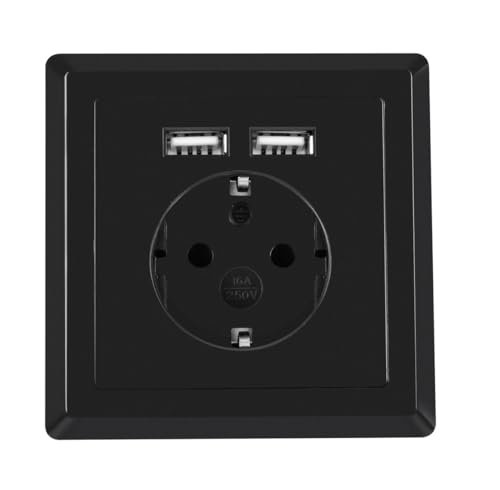 LANBERG AC Wall SCHUKO with 2 USB-Ports, Schwarz von Lanberg