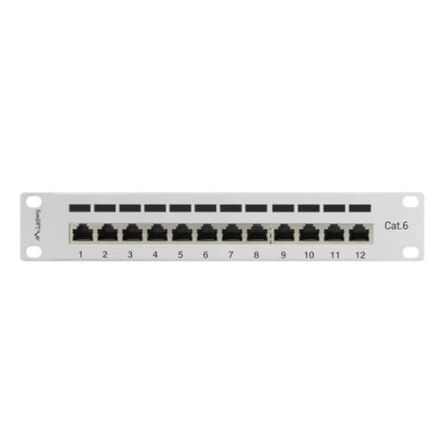 LANBERG Patch Panel 10", 12 Ports 1U, CAT.6, Grau von Lanberg