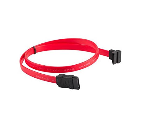 Lanberg CA-SASA-12CU-0050-R Sata Data III Stecker (7Pol) auf Sata Data III mit Gewinkelte Buschse (7Pol) Kabel, 50 cm rot von Lanberg
