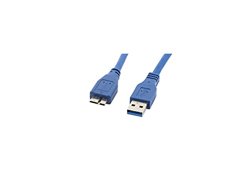 Lanberg CA-US3M-10CC-0030-B USB 3.0 A-Stecker auf USB Micro-B Stecker Kabel, 3m blau von Lanberg