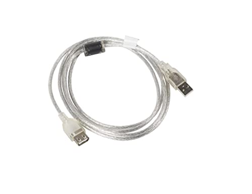 Lanberg CA-USBE-12CC-0018-TR USB 2.0 A-Stecker auf USB A-Buchse Extender mit Ferritenkern Durschsichtig, 1,8m klar von Lanberg