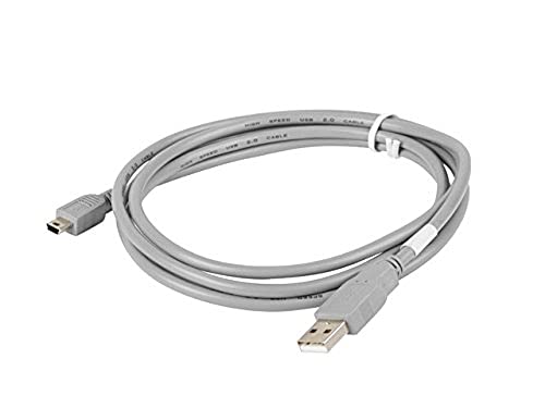 Lanberg CA-USBK-10CC-0018-S USB 2.0 A-Stecker auf USB Mini-B Stecker Kabel, 1,8m grau von Lanberg