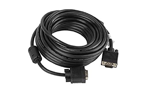 Lanberg CA-VGAC-10CC-0100-B Vga (15Pol) Stecker auf Vga (15Pol) Stecker Kabel mit Ferritenkern, 10m schwarz von Lanberg