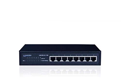 LANCOM GS-1108, Unmanaged Gigabit Ethernet Switch, 8 Ports (10/100/1000 MBit/s), geräuschlos durch lüfterloses Design, integriertes Netzteil LANCOM GS-1108, Unmanaged Gigabit Ethernet Switch, 8 Ports (10/100/1000 MBit/s), geräuschlos durch lüfterloses Design, integriertes Netzteil von Lancom