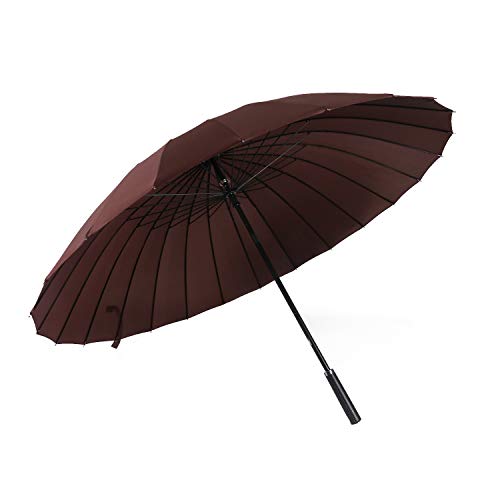 Lancoon 24 Rippen GroßEn Regenschirm, Mode Langen Griff Geraden Regenschirm, Anti-Uv-Sonne/Regen KS07Brown Lancoon 24 Rippen GroßEn Regenschirm, Mode Langen Griff Geraden Regenschirm, Anti-Uv-Sonne/Regen KS07Brown von Lancoon