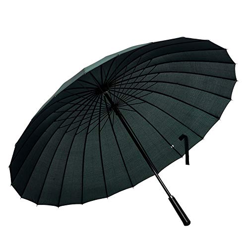 Lancoon 24 Rippen GroßEn Regenschirm, Mode Langen Griff Geraden Regenschirm, Anti-Uv-Sonne/Regen KS07Green von Lancoon