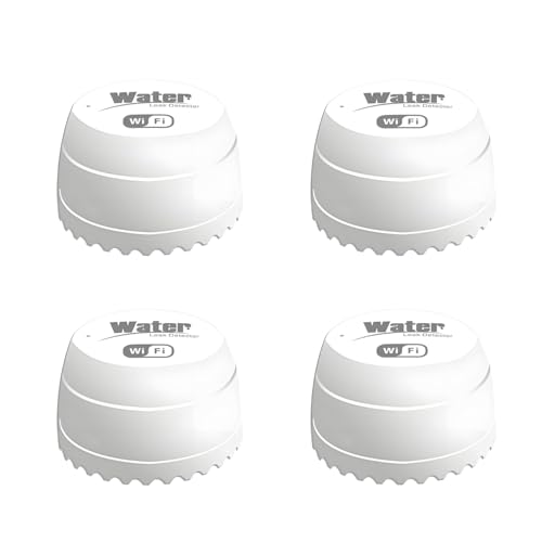 Lancoon 4 Pack WiFi Wasserleck Alarm Sensor 100dB mit App Warnungen Commercial Grade Flood Detector für Data Center Hotel Pool Ausrüstung von Lancoon