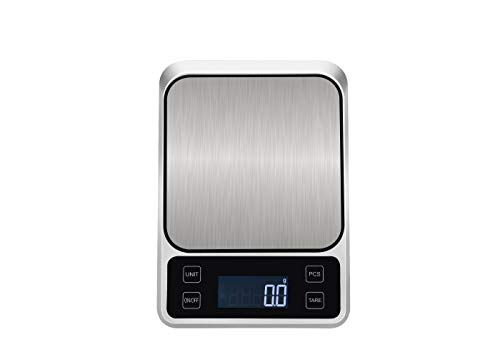 Lancoon Digitale Küchenwaage 5kg/0,1g Hohe Genauigkeit Präzision Multifunktionswaage Lebensmittel-Fleischwaage Schmuck Labor Karat mit hintergrundbeleuchtetem LCD-Anzeige(Inklusive Batterien) von Lancoon