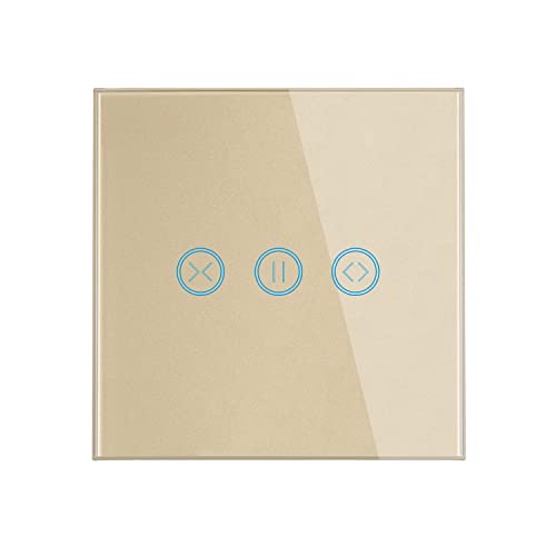 Lancoon Elektrische Vorhangschalttafel Unterstützt Drahtlose Sprachfernbedienung Mit One-Click-Share-Set-Zeitplanfunktion, Geeignet für Intelligente Rollladen-Garagentore(Gold) von Lancoon