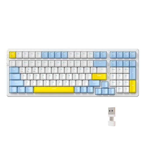 Lancoon Kabellose Gaming Tastatur mit Dual-Mode 2.4G Wireless 100 Tasten Hot Swappable 2 in 1 Receiver Mechanische Langlebige Halterung für PC Computer Laptop Lancoon Kabellose Gaming Tastatur mit Dual-Mode 2.4G Wireless 100 Tasten Hot Swappable 2 in 1 Receiver Mechanische Langlebige Halterung für PC Computer Laptop von Lancoon