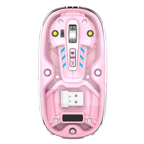 Lancoon Kabellose Transparente Gaming Maus mit 2.4G Mute Taste Cooles Blaues Licht 3 Einstellbare DPI Optischer Sensor Wiederaufladbar Design Magnetismus Abdeckung für Computer Home Lancoon Kabellose Transparente Gaming Maus mit 2.4G Mute Taste Cooles Blaues Licht 3 Einstellbare DPI Optischer Sensor Wiederaufladbar Design Magnetismus Abdeckung für Computer Home von Lancoon