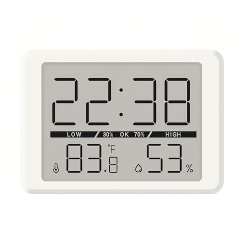 Lancoon Kleine Digitale Wecker mit LCD Thermo-Hygrometer Magnetische Design Hintergrundbeleuchtung 3 Arten von Platzierung Temperatur Luftfeuchtigkeit Snooze für Haus Küche Büro von Lancoon