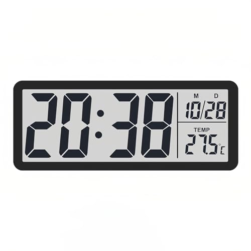 Lancoon LCD Digital Wanduhr mit Temperatur Datum 12/24 Stunden ℃/℉ Schalter Desktop Hanging 2 Arten von Platzierung Einfach zu Bedienen für Schlafzimmer Home Decor Living Room von Lancoon