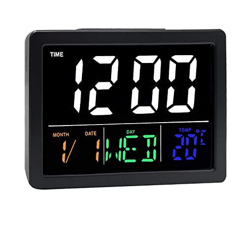 Lancoon LCD Digitaler Wecker, Farbe Großer Bildschirm mit Snooze Funktion Temperatur Woche Datum Zeit Batterieversorgung für Draußen Studenten Wohnzimmer Lancoon LCD Digitaler Wecker, Farbe Großer Bildschirm mit Snooze Funktion Temperatur Woche Datum Zeit Batterieversorgung für Draußen Studenten Wohnzimmer von Lancoon
