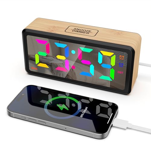 Lancoon LED Digitaluhr Lauter Wecker für Langschläfer Snooze Dimmer Lautstärke einstellbar DST USB Ladegerät RGB Wecker für Nachttisch Gelb Lancoon LED Digitaluhr Lauter Wecker für Langschläfer Snooze Dimmer Lautstärke einstellbar DST USB Ladegerät RGB Wecker für Nachttisch Gelb von Lancoon