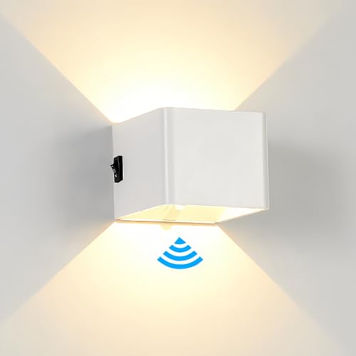 Lancoon Motion Sensor Wandleuchte mit Weichem Langen Bewegungssensor Magnetische LED Flurlampe Langlebig Quadratisch Batteriebetrieben Einfach zu Verwenden für Schlafzimmer Wohnzimmer Treppenhaus von Lancoon