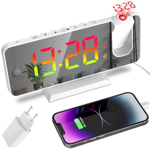 Lancoon RGB Wecker mit Projektor 11 Farben Zeitanzeige 6 Helligkeitsstufen Einstellbare Snooze 12/24H-Modus Stecker enthalten Lancoon RGB Wecker mit Projektor 11 Farben Zeitanzeige 6 Helligkeitsstufen Einstellbare Snooze 12/24H-Modus Stecker enthalten von Lancoon