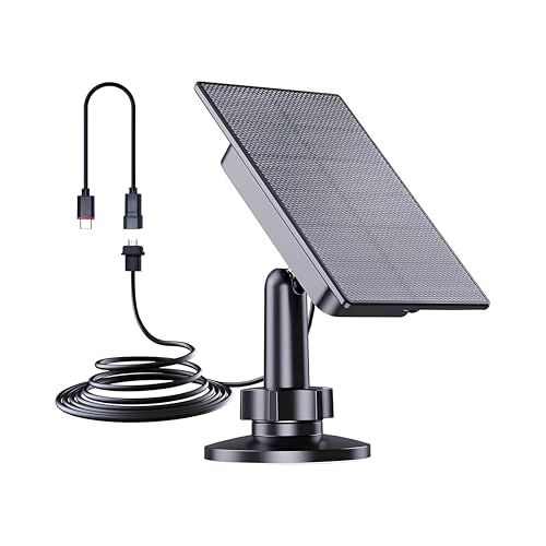 Lancoon Solarpanel für Blink Kamera 2W IP66 wasserdicht mit 3m Kabel Eigenbatterie Type-C Adapter Kompatibel mit Blink Outdoor 4 Wyze verstellbar von Lancoon