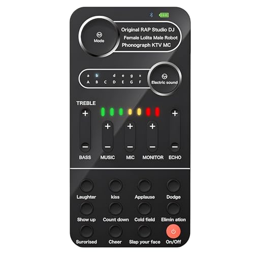 Lancoon Sprachwechsler, Multifunktionaler Soundkonverter mit Elektrischer Musikmodus 9 Soundeffekten Monitor-Funktion Leicht zu Tragen für Laptop Computer Handy (Schwarz) von Lancoon