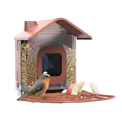 Lancoon Vogelfutterhaus mit Kamera Haus Outdoor Kompatibel mit Blink Kamera Halterung Wetterfest Großes Fassungsvermögen 1.6LB Wildlife Monitoring (Ohne Kamera) von Lancoon