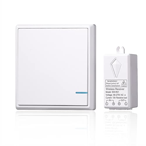 Lancoon Wireless Lichtschalter Und Empfänger Kit, Fernbedienung Auf 30M Reichweite Für Lichter Lampen Leds Ventilatoren KleinGerät (1 Schalter Und 1 Empfänger) von Lancoon