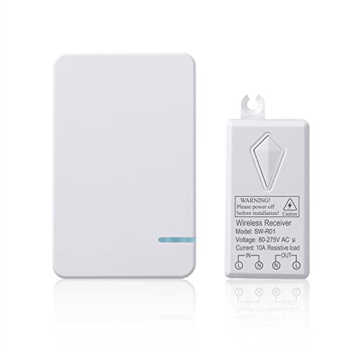 Lancoon Wireless Switch Kit Für Lichter, Kleine Tragbare Fernbedienung Sender Keine Verkabelung, Kein WLAN Erforderlich Programmierbar Erweiterbar Wasserdicht Für Heimlicht von Lancoon