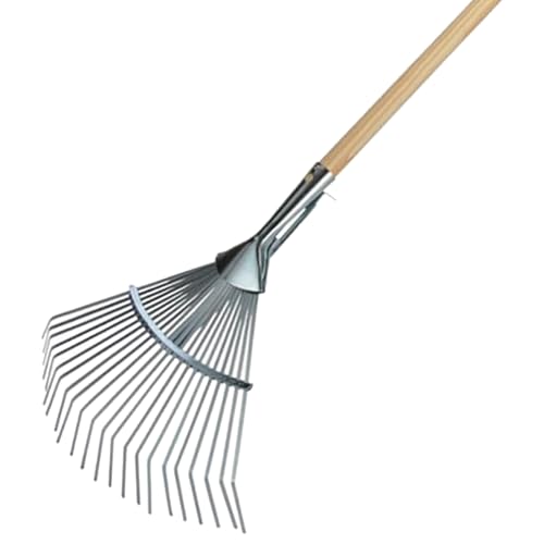 Garten Gerät Harke Rasen Boden Erde Rechen Metall Zinken Gartenrechen mit und ohne Holz Stiel (Rechen verzinkt verstellbar mit Stiel) von Land-Haus-Shop