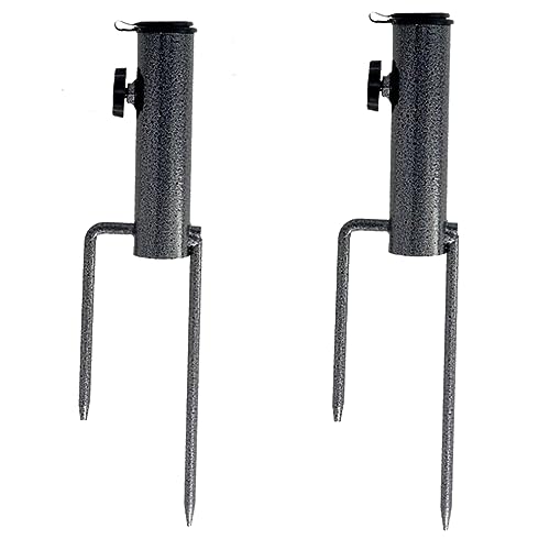Land-Haus-Shop® Rasendorn Sonnenschirmhalter/Schirm Halter/Metall/Wäschespinne Halter/Standfuß/Masthalter Erdspieß Bodenhülse Erddübel Angelruten Halter (Doppeldorn 2 Stück) von Land-Haus-Shop
