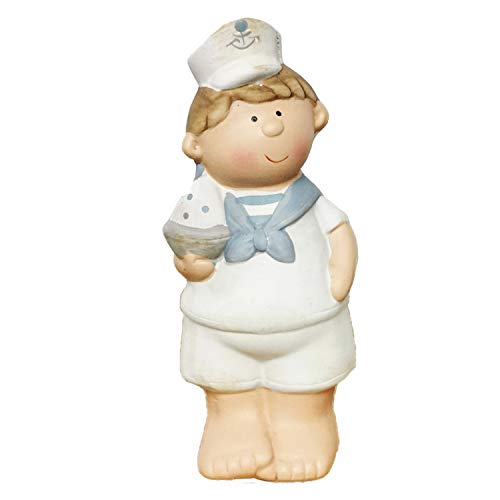 Land-Haus-Shop Matrosen Kinder Deko Figur Maritim Junge Mädchen Matrose Keramik Seemann (Junge) von Land-Haus-Shop