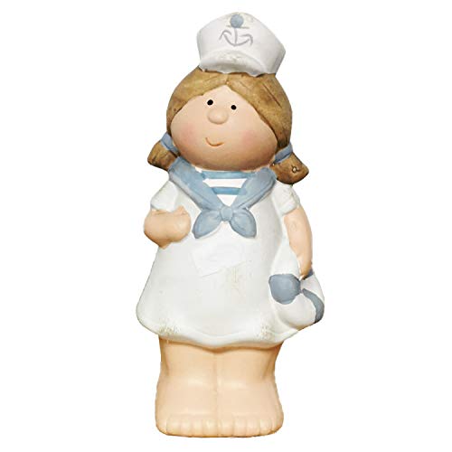 Land-Haus-Shop Matrosen Kinder Deko Figur Maritim Junge Mädchen Matrose Keramik Seemann (Mädchen) von Land-Haus-Shop