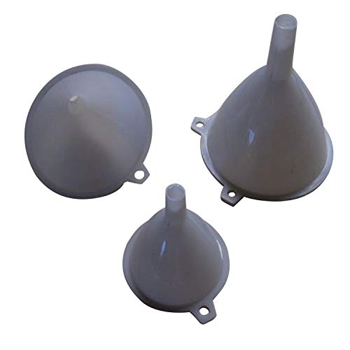Land-Haus-Shop Trichter Set, 3X Einfülltrichter Kunststoff weiß, Trichter Verschiedene Größen, Einfüllhilfe (LHS) von Land-Haus-Shop
