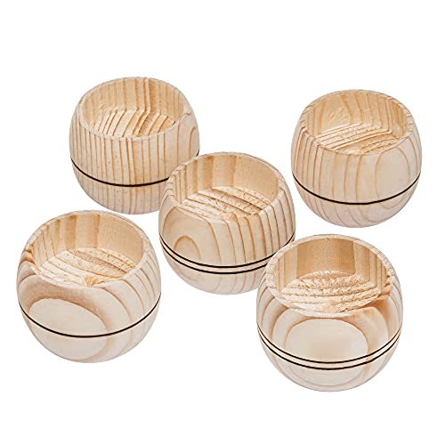 Teelichthalter aus Holz, 5 Stück, handgefertigt, Kerzen, Teelichthalter, geeignet für Heimdekoration, Partys, Esstisch, Empfänge, Geschenkidee für Hochzeit und Einweihungspartys von Land of Wood