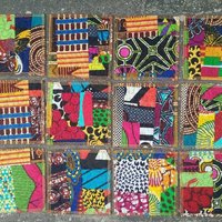 Untersetzer Custom Order Any Size, Fabric, Number - Recycelte Stoffuntersetzer, Handgemacht, Öko-Untersetzer, Öko-Haushaltswaren, Funky Art von LandFallFarm