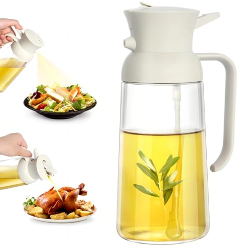 LandHope ölsprüher für speiseöl-2 in 1 glas öl sprühflasche und olivenöl flasche-550ml ölsprüher für heißluftfritteuse-ölspray zum kochen-oil sprayer Zum Kochen,Grillen,Küche,Backen,Salat von Lanhope