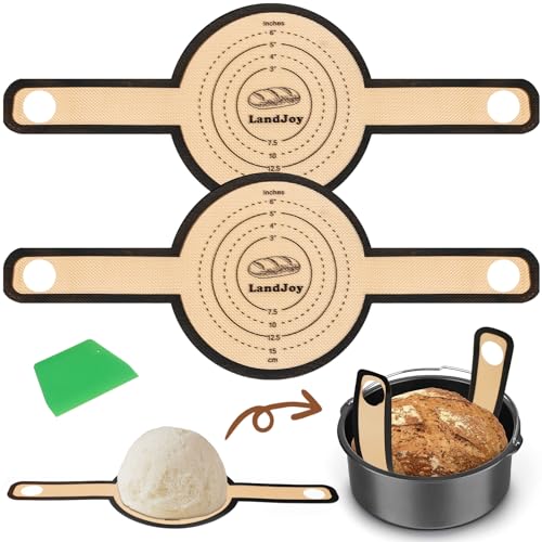 Silikon Backmatte für Dutch Oven,backmatte brot,Antihaft 2 PCS, leicht zu reinigen, wiederverwendbare Silikon Backmatte mit langen Griffen,Teigmatte mit Teigschneider Silikon Backmatte für Dutch Oven,backmatte brot,Antihaft 2 PCS, leicht zu reinigen, wiederverwendbare Silikon Backmatte mit langen Griffen,Teigmatte mit Teigschneider von LandJoy